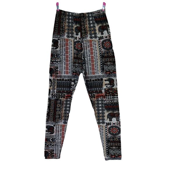 Boho Print Tribal Aztec Pattern Pull On Leggings No Tag - Picture 2 of 10